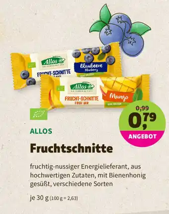 Denns BioMarkt Allos Fruchtshnitte 30g Angebot