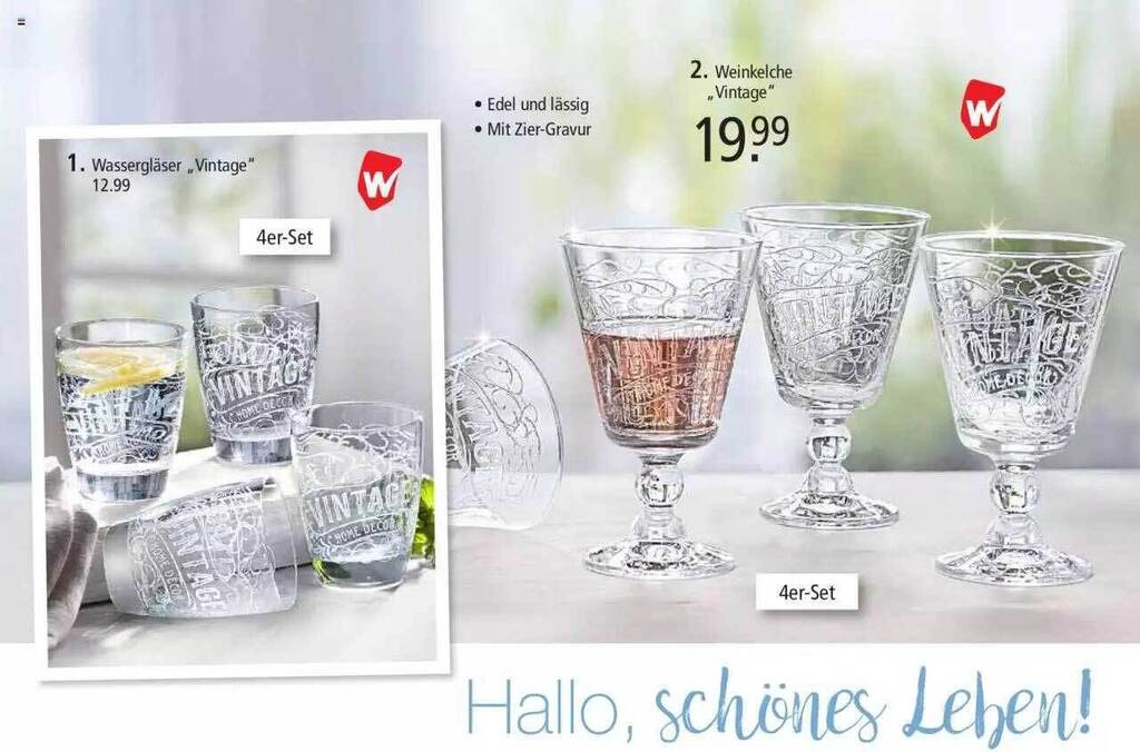 Weltbild Wassergläser „vintage” Angebot