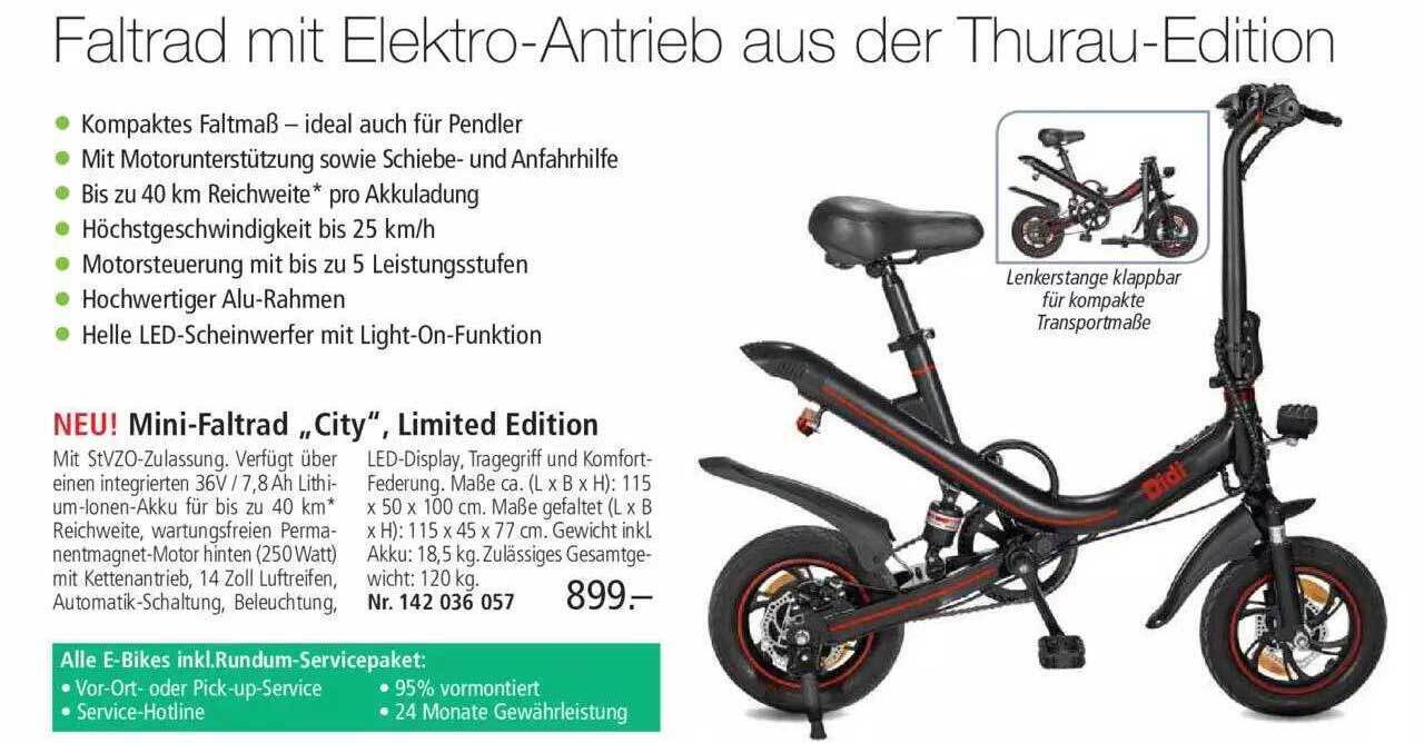 Weltbild Mini-faltrad „city” Limited Editions Angebot