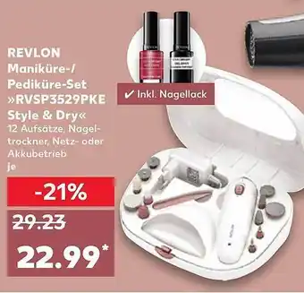 Kaufland Revlon Maniküre-/Pediküre-Set>>RVSP3529PKE Style & Dry<< Angebot