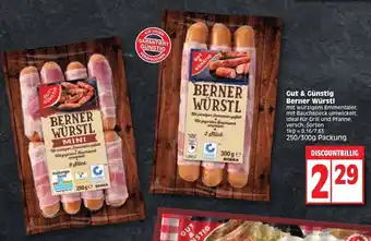 Edeka Gut & Gunstig Berner Wurstl 250/300g Angebot