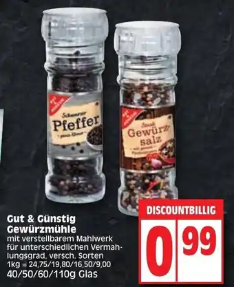 Edeka Gut & Gunstig Gewurzmuhle 40/50/60/110 g Angebot