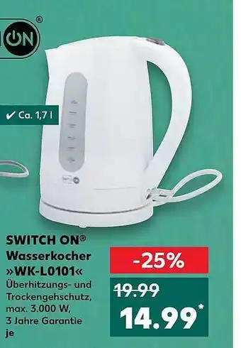 Kaufland Switch On Wasserkocher „wk-l0101“ Angebot