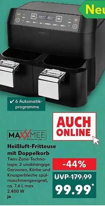 Kaufland Maxxmee Heißluft-fritteuse Mit Doppelkorb Angebot