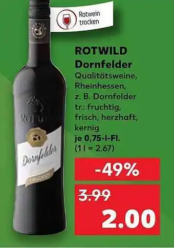 Kaufland Rotwild Dornfelder Angebot