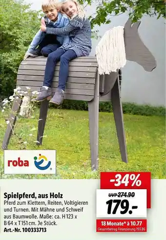 Lidl Spielpferd, Aus Holz Angebot