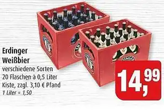 Markant Erdinger Weißbier Angebot