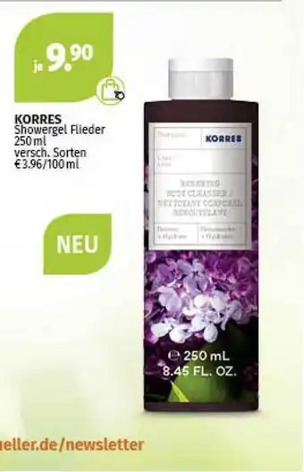 Müller Korres Showergel Flieder Angebot