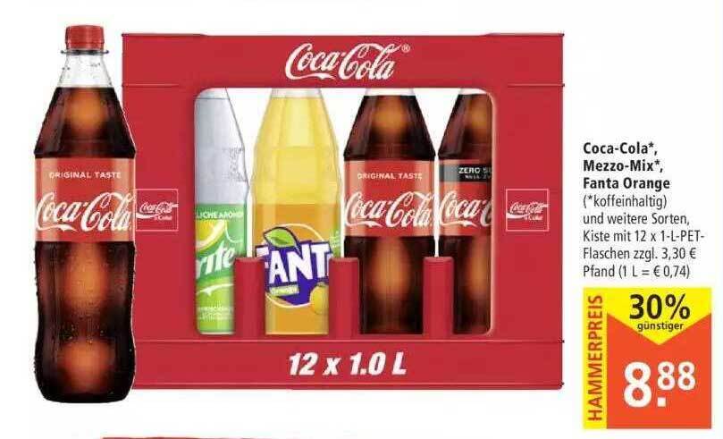 Coca-cola* Mezzo-mix* Fanta Orange Angebot bei Marktkauf