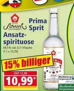 Norma Prima Sprit, Ansatz Spirituose Angebot