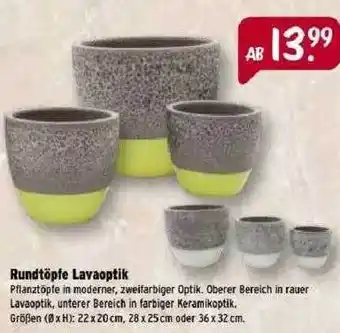 Raiffeisen Markt Rundtöpfe Lavaoptik Angebot