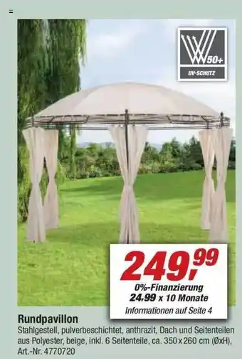 toom Baumarkt Rundpavillon Angebot