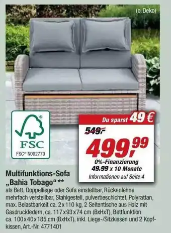 toom Baumarkt Multifunktions-sofa „bahia Tobago” Angebot