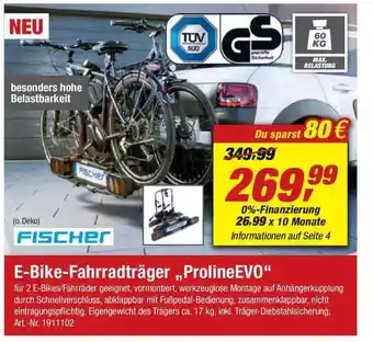 toom Baumarkt E-bike-fahrradträger „proline Evo” Angebot