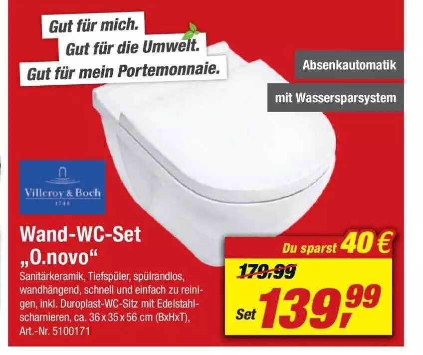 Villeroy & Boch Wandwcset „o.novo” Angebot bei toom Baumarkt