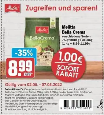 dodenhof Melitta Bella Crema Angebot