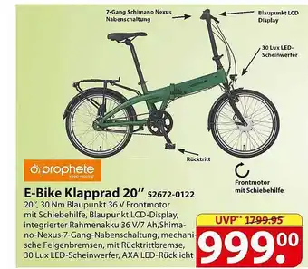 Famila Nord Ost Prophete E-bike Klapprad 20 Angebot