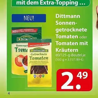 Famila Nord Ost Dittmann Sonnengetrocknete Tomaten Oder Mit Kräutern Angebot