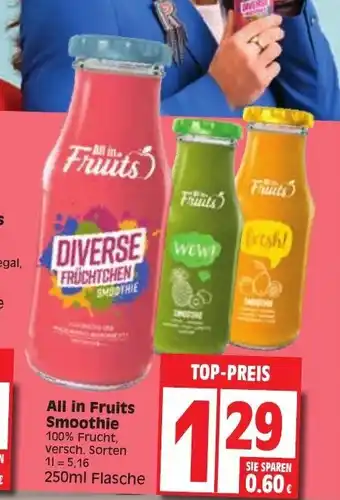 Edeka All in Fruits Smoothie 250 ml Angebot