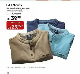 Galeria Lerros Herren-stehkragen-shirt Angebot