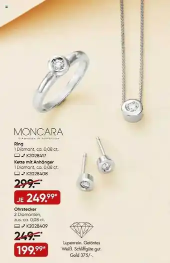 Galeria Moncara Ring Kette Mit Anhänger Ohrstecker Angebot