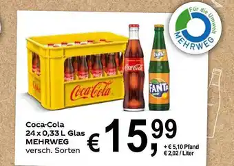 GetränkePartner Coca-cola 24x0.33 L Glas Mehrweg Verschiedene Sorten Angebot