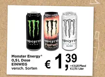 GetränkePartner Monster Energy Dose Einweg Angebot