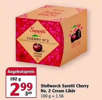 Globus Stollwerck Sarotti Cherry No.2 Cream Likör Angebot