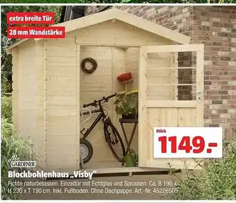 Hagebau Mr. Gardener Blockbohlenhaus „visby” Angebot