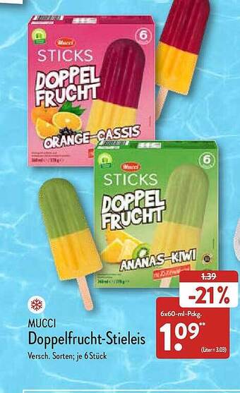 Aldi Nord Mucci Doppelfrucht-stieleis Angebot