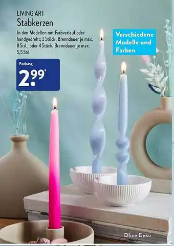 Aldi Nord Living Art Stabkerzen Angebot