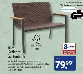 Aldi Nord Belavi Geflecht-gartenbank Angebot