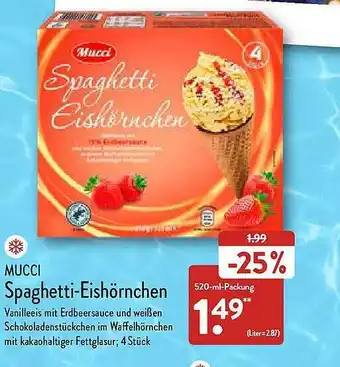 Aldi Nord Mucci Spaghetti-eishörnchen Angebot