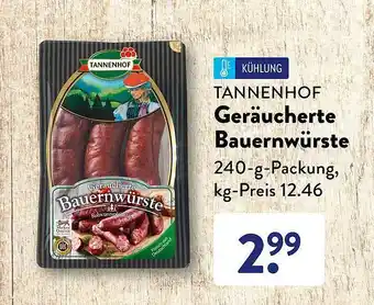 Aldi Süd Tannenhof Geräucherte Bauernwürste Angebot