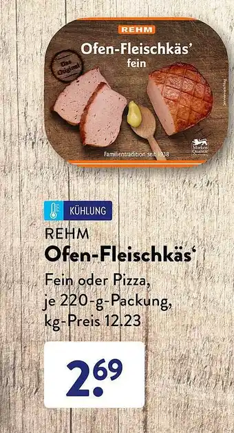 Aldi Süd Rehm Ofen-fleischkäs Angebot