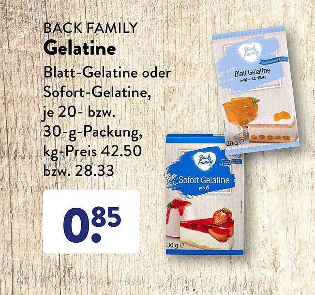 Back Family Gelatine Angebot bei Aldi Süd