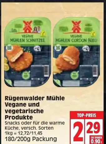 Edeka Rugenwalder Muhle vegane und vegetarische Produkte 180/200 g Angebot