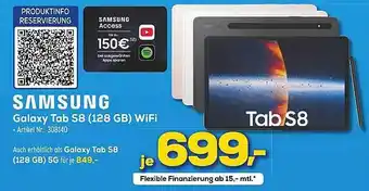 Euronics Berlet Samsung Galaxy Tab S8 128 Gb Wifi Angebot