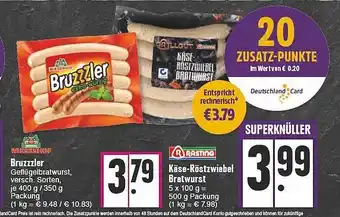 E-Center Wiesenhof Bruzzler Oder Rasting Käse-röstzwiebel Bratwurst Angebot