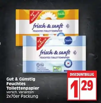 Edeka Gut & Gunstig Feuchtes Toilettenpapier 2*70er Paskung Angebot