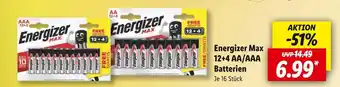 Lidl Energizer max batterien 12+4 aa/aaa Angebot