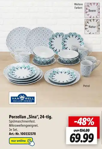 Lidl Van well porzellan „sina“ Angebot