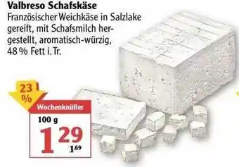 Globus Valbreso Schafskäse Angebot