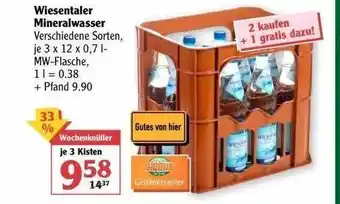 Globus Wiesentaler Mineralwasser Angebot