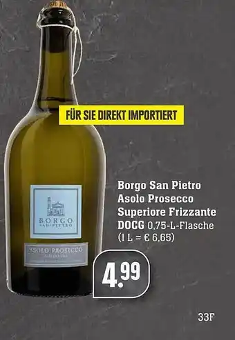 Scheck-in-Center Borgo San Pietro Asolo Prosecco Superioer Frizzante Docg Angebot