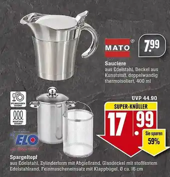 Scheck-in-Center Mato Sauciere Oder Elo Spargeltopf Angebot