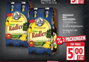 Edeka Monchshof Bierspezialitaten 2*4*500ml Angebot