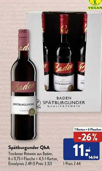 Aldi Süd Spätburgunder Qba Angebot