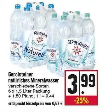 Kupsch Gerolsteiner Natürliches Mineralwasser Angebot