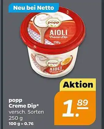 NETTO Popp Creme Dip Angebot